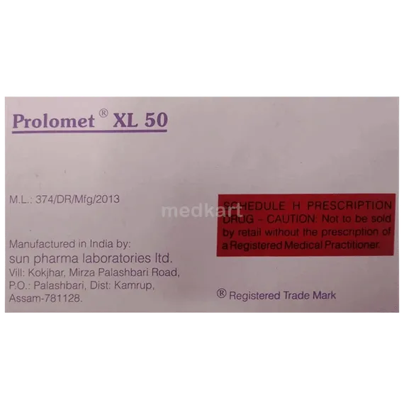 prolomet xl 50mg tablet 15's